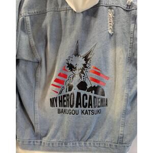 My Hero Academia Bakugou Katsuki Anime Denim Jacket Size 2XL